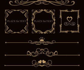 Luxury ornaments borders with frame vector 04