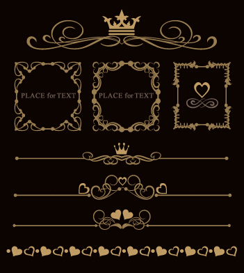 Luxury ornaments borders with frame vector 04