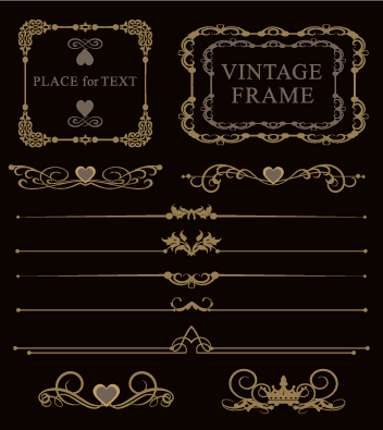 Luxury ornaments borders with frame vector 05