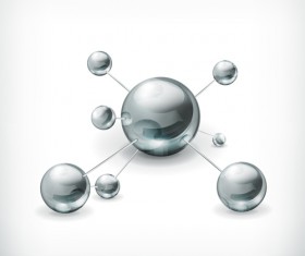 Molecular metal ball vector background