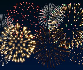 Night fireworks elements vector background 03