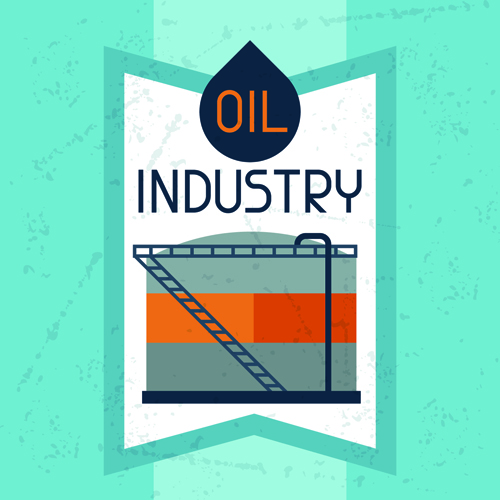 Oil industry elements with grunge background 01