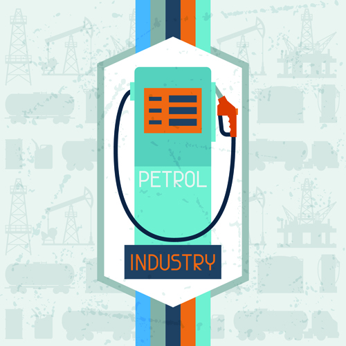 Oil industry elements with grunge background 02