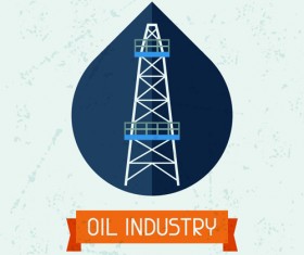 Oil industry elements with grunge background 03
