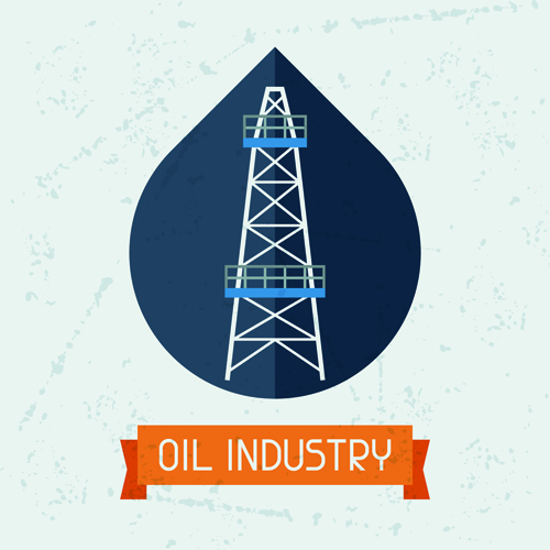 Oil industry elements with grunge background 03