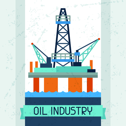 Oil industry elements with grunge background 08