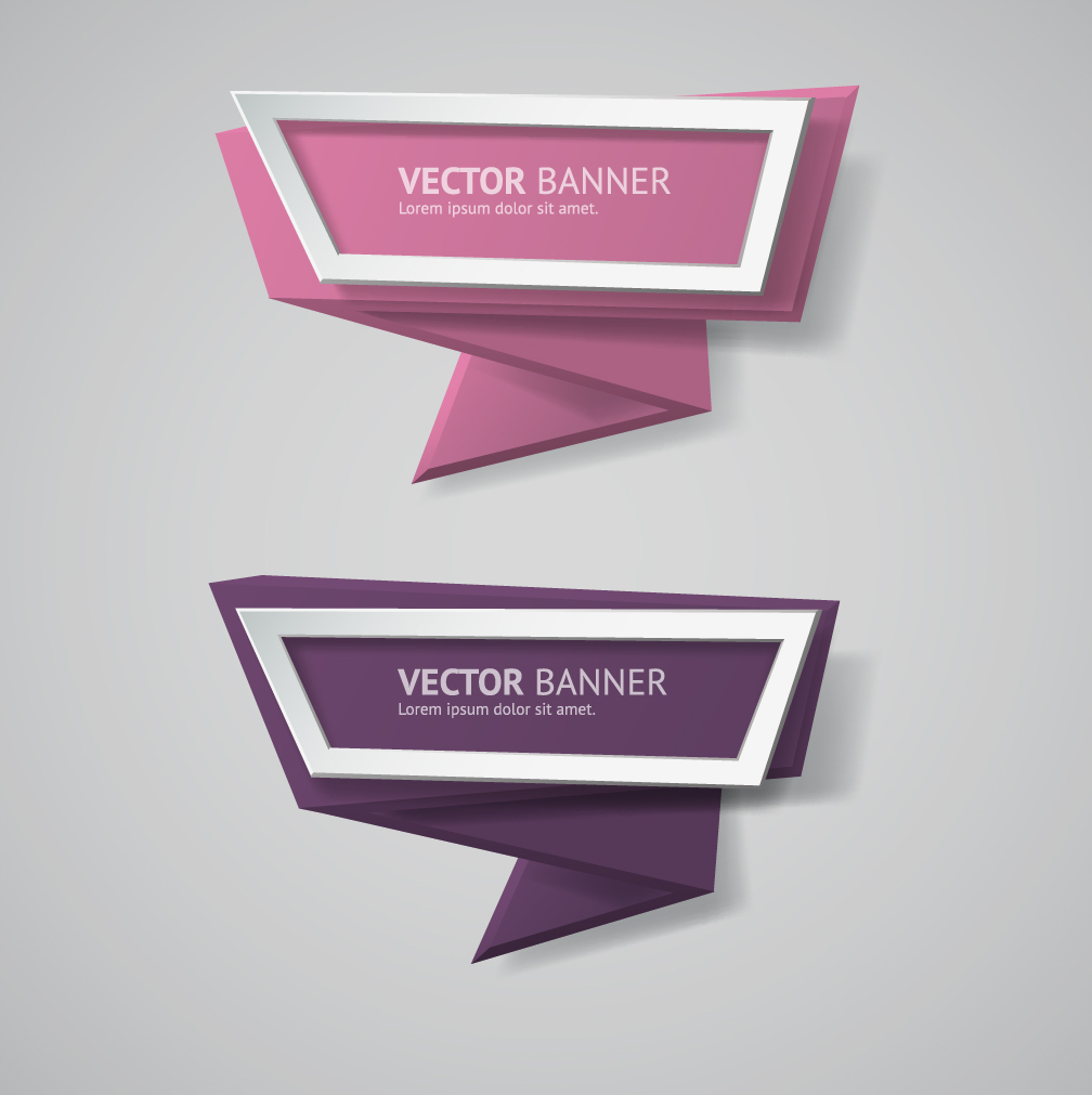Origami business banners design 01