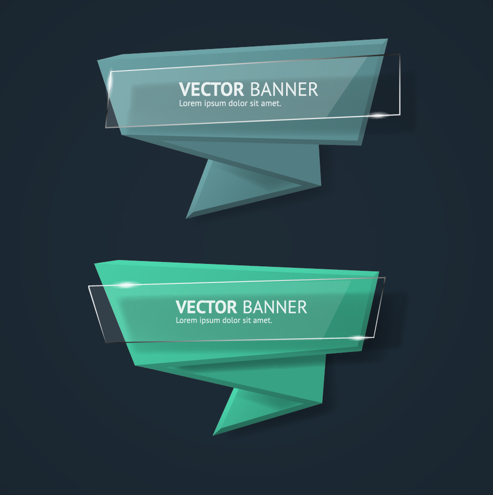 Origami business banners design 02