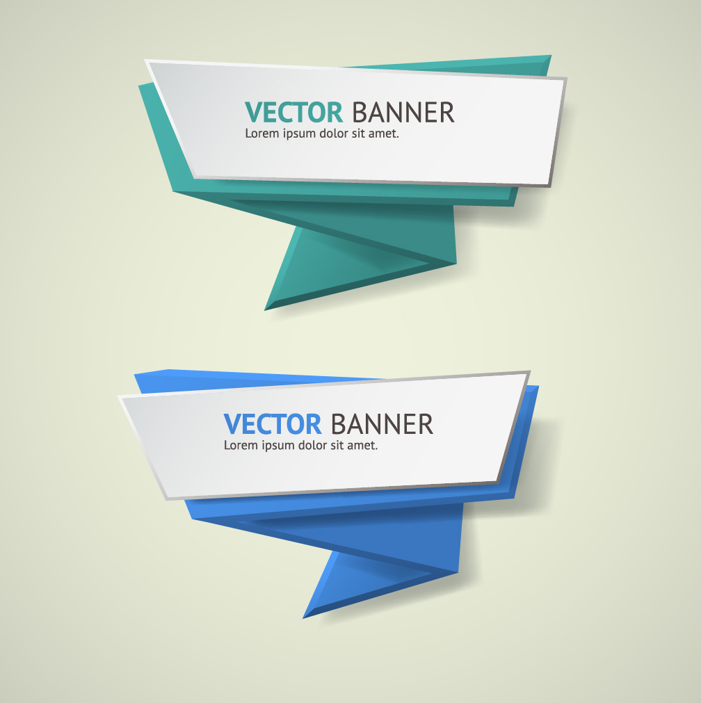 Origami business banners design 06