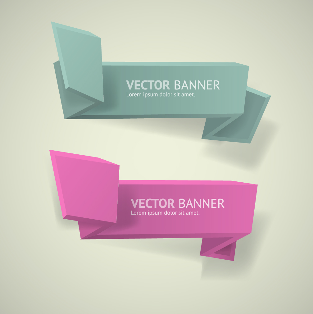 Origami business banners design 08