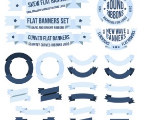 Origami ribbon banners vector design 01
