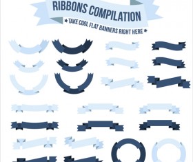 Origami ribbon banners vector design 02