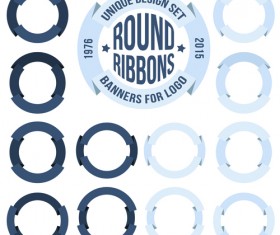 Origami ribbon banners vector design 03