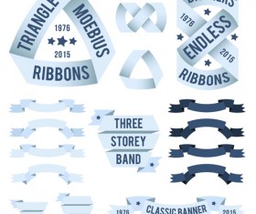Origami ribbon banners vector design 05