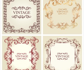 Ornament frames vintage style vector 02