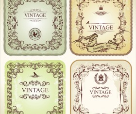 Ornament frames vintage style vector 03