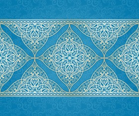 Ornate eastern style floral background vector 02
