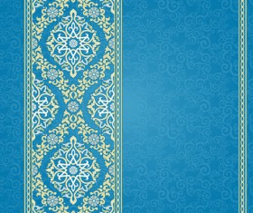 Ornate eastern style floral background vector 03