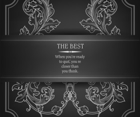 Ornate floral with dark background vector 01