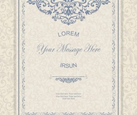 Ornate gray floral with background vector