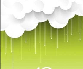 Paper cut cloud with green background