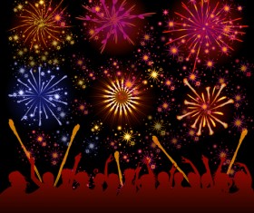 Party with fireworks background vector