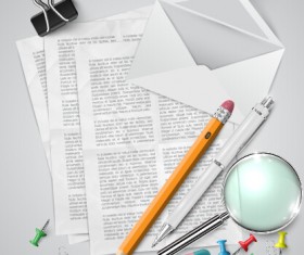 Pencil and learning tools background vector 05