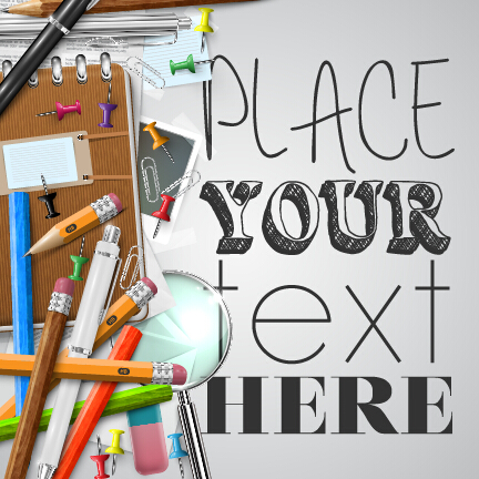 Pencil and learning tools background vector 08