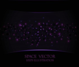 Purple light dot vector space background