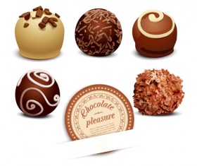 Realistic chocolate design vectors