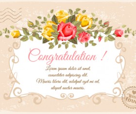 Retro flower with vintage background vector 03