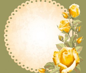 Retro flower with vintage background vector 04