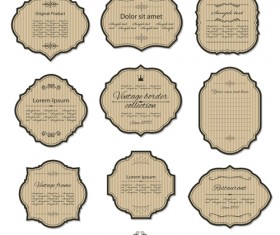 Retro frame labels vector set