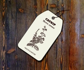 Retro wooden background with tags vector material