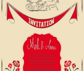 Romantic wedding Invitation cards hand drawn vector 04