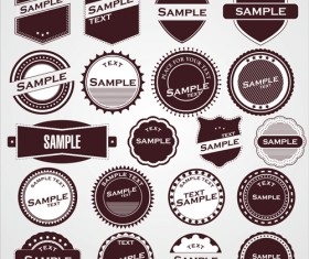 Round labels vintage styles vector 01