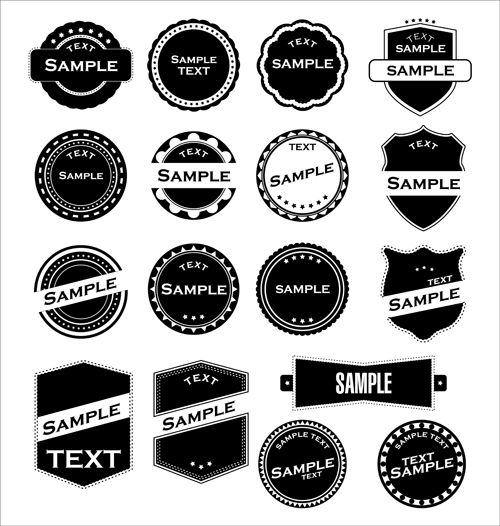 Download Round labels vintage styles vector 03 free download
