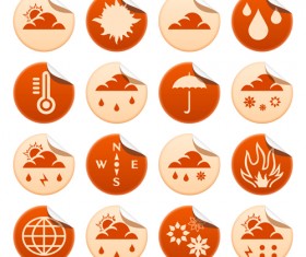 Round weather stickers vector graphics