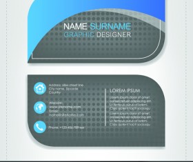 Rounded business cards template vector material 01