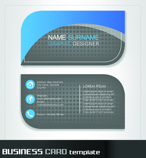 Rounded business cards template vector material 01