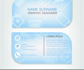 Rounded business cards template vector material 02