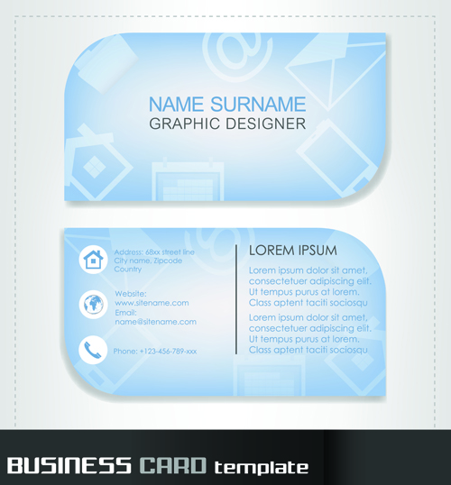 Rounded business cards template vector material 02