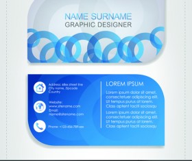 Rounded business cards template vector material 03