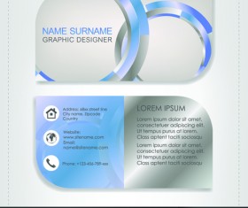 Rounded business cards template vector material 04