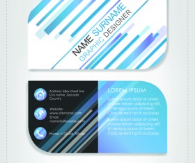 Rounded business cards template vector material 05