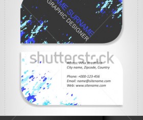 Rounded business cards template vector material 07