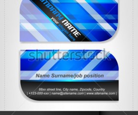 Rounded business cards template vector material 08