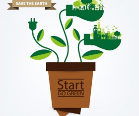 Save world eco environmental protection template vector 04