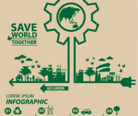 Save world eco environmental protection template vector 05