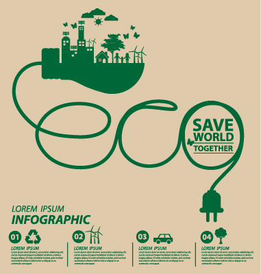 Save world eco environmental protection template vector 06